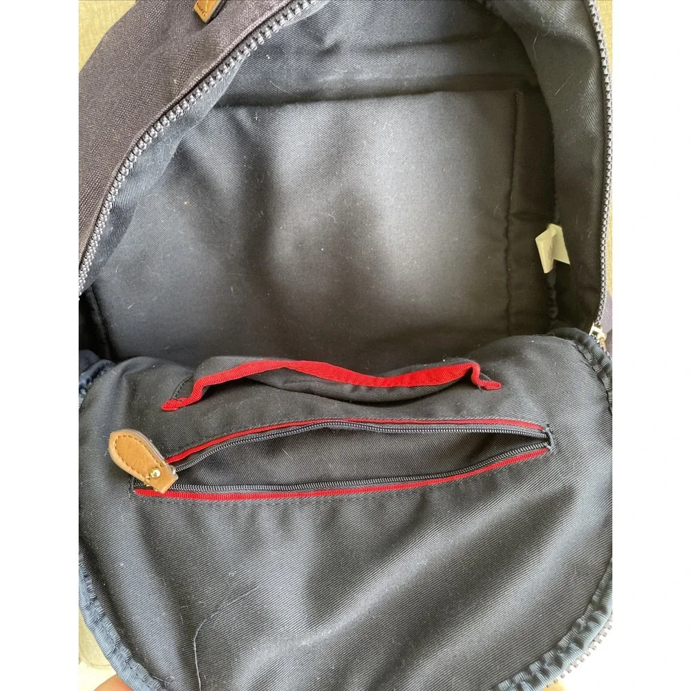 Tommy Hilfiger Sturdy Canvas Backpack Flag Motif Preppy Small Laptop Compatible